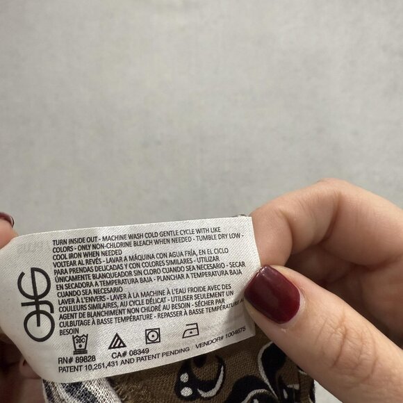 Nine West Jeans Pants Womens 2X Brown Black Floral Linen Blend Wide Leg Cropped - Picture 10 of 12